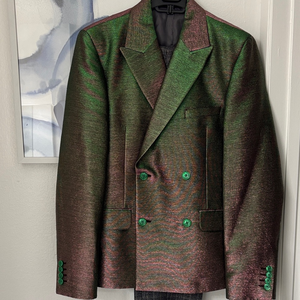 Green and Red Iridescent Blazer